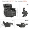 image:imageMCombo Small Dual Motor Power Lift Recliner Chair for Petite Elderly 7893  Heat and Massage Zero Gravity Lift Chair Infinite Position Lay Flat USB Ports Faux Leather Small BlueGrey