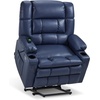 image:imageMCombo Small Dual Motor Power Lift Recliner Chair for Petite Elderly 7893  Heat and Massage Zero Gravity Lift Chair Infinite Position Lay Flat USB Ports Faux Leather Small BlueBlue
