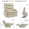 image:imageMCombo Small Dual Motor Power Lift Recliner Chair for Petite Elderly 7893  Heat and Massage Zero Gravity Lift Chair Infinite Position Lay Flat USB Ports Faux Leather Small BlueCream White