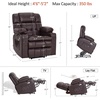 image:imageMCombo Small Dual Motor Power Lift Recliner Chair for Petite Elderly 7893  Heat and Massage Zero Gravity Lift Chair Infinite Position Lay Flat USB Ports Faux Leather Small BlueDark Brown