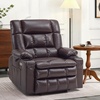 image:imageMCombo Small Dual Motor Power Lift Recliner Chair for Petite Elderly 7893  Heat and Massage Zero Gravity Lift Chair Infinite Position Lay Flat USB Ports Faux Leather Small BlueDark Brown