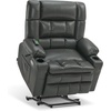 image:imageMCombo Small Dual Motor Power Lift Recliner Chair for Petite Elderly 7893  Heat and Massage Zero Gravity Lift Chair Infinite Position Lay Flat USB Ports Faux Leather Small BlueGrey