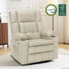 image:imageMCombo Small Dual Motor Power Lift Recliner Chair for Petite Elderly 7893  Heat and Massage Zero Gravity Lift Chair Infinite Position Lay Flat USB Ports Faux Leather Small BlueCream White