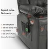 image:imageMCombo Small Dual Motor Power Lift Recliner Chair for Petite Elderly 7893  Heat and Massage Zero Gravity Lift Chair Infinite Position Lay Flat USB Ports Faux Leather Small BlueGrey