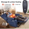 image:imageMCombo Small Dual Motor Power Lift Recliner Chair for Petite Elderly 7893  Heat and Massage Zero Gravity Lift Chair Infinite Position Lay Flat USB Ports Faux Leather Small BlueBlue