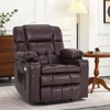 image:imageMCombo Small Dual Motor Power Lift Recliner Chair for Petite Elderly 7893  Heat and Massage Zero Gravity Lift Chair Infinite Position Lay Flat USB Ports Faux Leather Small BlueDark Brown