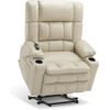 image:imageMCombo Small Dual Motor Power Lift Recliner Chair for Petite Elderly 7893  Heat and Massage Zero Gravity Lift Chair Infinite Position Lay Flat USB Ports Faux Leather Small BlueCream White