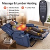 image:imageMCombo Small Dual Motor Power Lift Recliner Chair for Petite Elderly 7893  Heat and Massage Zero Gravity Lift Chair Infinite Position Lay Flat USB Ports Faux Leather Small BlueBlue