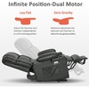 image:imageMCombo Small Dual Motor Power Lift Recliner Chair for Petite Elderly 7893  Heat and Massage Zero Gravity Lift Chair Infinite Position Lay Flat USB Ports Faux Leather Small BlueGrey