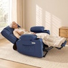 image:imageMCombo Small Dual Motor Power Lift Recliner Chair for Petite Elderly 7893  Heat and Massage Zero Gravity Lift Chair Infinite Position Lay Flat USB Ports Faux Leather Small BlueBlue