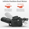 image:imageMCombo Small Dual Motor Power Lift Recliner Chair for Petite Elderly 7893  Heat and Massage Zero Gravity Lift Chair Infinite Position Lay Flat USB Ports Faux Leather Small BlueBlack