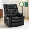 image:imageMCombo Small Dual Motor Power Lift Recliner Chair for Petite Elderly 7893  Heat and Massage Zero Gravity Lift Chair Infinite Position Lay Flat USB Ports Faux Leather Small BlueBlack