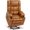 image:imageMCombo Small Dual Motor Power Lift Recliner Chair for Petite Elderly 7893  Heat and Massage Zero Gravity Lift Chair Infinite Position Lay Flat USB Ports Faux Leather Small BlueTawny
