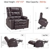 image:imageMCombo Small Dual Motor Power Lift Recliner Chair for Petite Elderly 7893  Heat and Massage Zero Gravity Lift Chair Infinite Position Lay Flat USB Ports Faux Leather Small BlueDark Brown