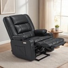 image:imageMCombo Small Dual Motor Power Lift Recliner Chair for Petite Elderly 7893  Heat and Massage Zero Gravity Lift Chair Infinite Position Lay Flat USB Ports Faux Leather Small BlueBlack