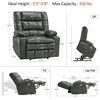 image:imageMCombo Small Dual Motor Power Lift Recliner Chair for Petite Elderly 7893  Heat and Massage Zero Gravity Lift Chair Infinite Position Lay Flat USB Ports Faux Leather Small BlueGrey