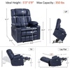 image:imageMCombo Small Dual Motor Power Lift Recliner Chair for Petite Elderly 7893  Heat and Massage Zero Gravity Lift Chair Infinite Position Lay Flat USB Ports Faux Leather Small BlueBlue