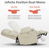 image:imageMCombo Small Dual Motor Power Lift Recliner Chair for Petite Elderly 7893  Heat and Massage Zero Gravity Lift Chair Infinite Position Lay Flat USB Ports Faux Leather Small BlueCream White