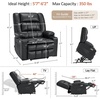 image:imageMCombo Small Dual Motor Power Lift Recliner Chair for Petite Elderly 7893  Heat and Massage Zero Gravity Lift Chair Infinite Position Lay Flat USB Ports Faux Leather Small BlueBlack