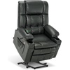 image:imageMCombo Small Dual Motor Power Lift Recliner Chair for Petite Elderly 7893  Heat and Massage Zero Gravity Lift Chair Infinite Position Lay Flat USB Ports Faux Leather Small BlueGrey