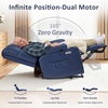 image:imageMCombo Small Dual Motor Power Lift Recliner Chair for Petite Elderly 7893  Heat and Massage Zero Gravity Lift Chair Infinite Position Lay Flat USB Ports Faux Leather Small BlueBlue