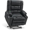 image:imageMCombo Small Dual Motor Power Lift Recliner Chair for Petite Elderly 7893  Heat and Massage Zero Gravity Lift Chair Infinite Position Lay Flat USB Ports Faux Leather Small BlueBlack