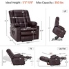 image:imageMCombo Small Dual Motor Power Lift Recliner Chair for Petite Elderly 7893  Heat and Massage Zero Gravity Lift Chair Infinite Position Lay Flat USB Ports Faux Leather Small BlueDark Brown