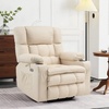 image:imageMCombo Small Dual Motor Power Lift Recliner Chair for Petite Elderly 7893  Heat and Massage Zero Gravity Lift Chair Infinite Position Lay Flat USB Ports Faux Leather Small BlueCream White