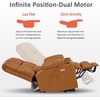 image:imageMCombo Small Dual Motor Power Lift Recliner Chair for Petite Elderly 7893  Heat and Massage Zero Gravity Lift Chair Infinite Position Lay Flat USB Ports Faux Leather Small BlueTawny