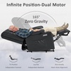 image:imageMCombo Small Dual Motor Power Lift Recliner Chair for Petite Elderly 7893  Heat and Massage Zero Gravity Lift Chair Infinite Position Lay Flat USB Ports Faux Leather Small BlueBlack