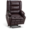 image:imageMCombo Small Dual Motor Power Lift Recliner Chair for Petite Elderly 7893  Heat and Massage Zero Gravity Lift Chair Infinite Position Lay Flat USB Ports Faux Leather Small BlueDark Brown