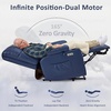 image:imageMCombo Small Dual Motor Power Lift Recliner Chair for Petite Elderly 7893  Heat and Massage Zero Gravity Lift Chair Infinite Position Lay Flat USB Ports Faux Leather Small BlueBlue