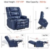 image:imageMCombo Small Dual Motor Power Lift Recliner Chair for Petite Elderly 7893  Heat and Massage Zero Gravity Lift Chair Infinite Position Lay Flat USB Ports Faux Leather Small BlueBlue