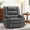 image:imageMCombo Small Dual Motor Power Lift Recliner Chair for Petite Elderly 7893  Heat and Massage Zero Gravity Lift Chair Infinite Position Lay Flat USB Ports Faux Leather Small BlueGrey