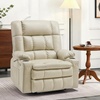 image:imageMCombo Small Dual Motor Power Lift Recliner Chair for Petite Elderly 7893  Heat and Massage Zero Gravity Lift Chair Infinite Position Lay Flat USB Ports Faux Leather Small BlueCream White