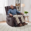image:imageMCombo Small Dual Motor Power Lift Recliner Chair for Petite Elderly 7893  Heat and Massage Zero Gravity Lift Chair Infinite Position Lay Flat USB Ports Faux Leather Small BlueDark Brown