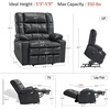 image:imageMCombo Small Dual Motor Power Lift Recliner Chair for Petite Elderly 7893  Heat and Massage Zero Gravity Lift Chair Infinite Position Lay Flat USB Ports Faux Leather Small BlueBlack