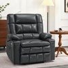 image:imageMCombo Small Dual Motor Power Lift Recliner Chair for Petite Elderly 7893  Heat and Massage Zero Gravity Lift Chair Infinite Position Lay Flat USB Ports Faux Leather Small BlueBlack
