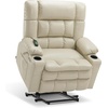 image:imageMCombo Small Dual Motor Power Lift Recliner Chair for Petite Elderly 7893  Heat and Massage Zero Gravity Lift Chair Infinite Position Lay Flat USB Ports Faux Leather Small BlueCream White