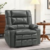 image:imageMCombo Small Dual Motor Power Lift Recliner Chair for Petite Elderly 7893  Heat and Massage Zero Gravity Lift Chair Infinite Position Lay Flat USB Ports Faux Leather Small BlueGrey