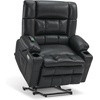 image:imageMCombo Small Dual Motor Power Lift Recliner Chair for Petite Elderly 7893  Heat and Massage Zero Gravity Lift Chair Infinite Position Lay Flat USB Ports Faux Leather Small BlueBlack