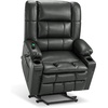 image:imageMCombo Small Dual Motor Power Lift Recliner Chair for Petite Elderly 7893  Heat and Massage Zero Gravity Lift Chair Infinite Position Lay Flat USB Ports Faux Leather Small BlueGrey