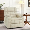 image:imageMCombo Small Dual Motor Power Lift Recliner Chair for Petite Elderly 7893  Heat and Massage Zero Gravity Lift Chair Infinite Position Lay Flat USB Ports Faux Leather Small BlueCream White