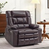 image:imageMCombo Small Dual Motor Power Lift Recliner Chair for Petite Elderly 7893  Heat and Massage Zero Gravity Lift Chair Infinite Position Lay Flat USB Ports Faux Leather Small BlueDark Brown