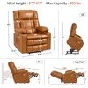 image:imageMCombo Small Dual Motor Power Lift Recliner Chair for Petite Elderly 7893  Heat and Massage Zero Gravity Lift Chair Infinite Position Lay Flat USB Ports Faux Leather Small BlueTawny
