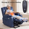 image:imageMCombo Small Dual Motor Power Lift Recliner Chair for Petite Elderly 7893  Heat and Massage Zero Gravity Lift Chair Infinite Position Lay Flat USB Ports Faux Leather Small BlueBlue