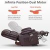 image:imageMCombo Small Dual Motor Power Lift Recliner Chair for Petite Elderly 7893  Heat and Massage Zero Gravity Lift Chair Infinite Position Lay Flat USB Ports Faux Leather Small BlueDark Brown