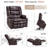 image:imageMCombo Small Dual Motor Power Lift Recliner Chair for Petite Elderly 7893  Heat and Massage Zero Gravity Lift Chair Infinite Position Lay Flat USB Ports Faux Leather Small BlueDark Brown