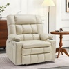 image:imageMCombo Small Dual Motor Power Lift Recliner Chair for Petite Elderly 7893  Heat and Massage Zero Gravity Lift Chair Infinite Position Lay Flat USB Ports Faux Leather Small BlueCream White