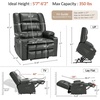 image:imageMCombo Small Dual Motor Power Lift Recliner Chair for Petite Elderly 7893  Heat and Massage Zero Gravity Lift Chair Infinite Position Lay Flat USB Ports Faux Leather Small BlueGrey